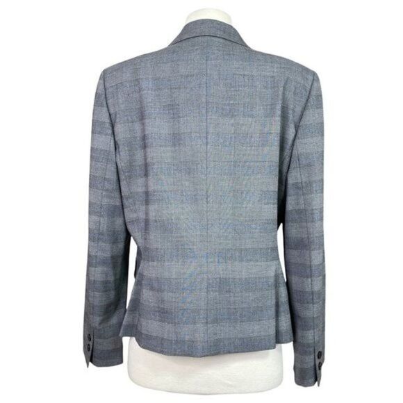 Tahari Blazer Gray With Black Lace Trim Size 12 - Picture 3 of 5